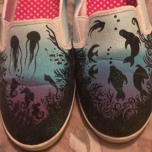 Ocean themed hand painted shoes